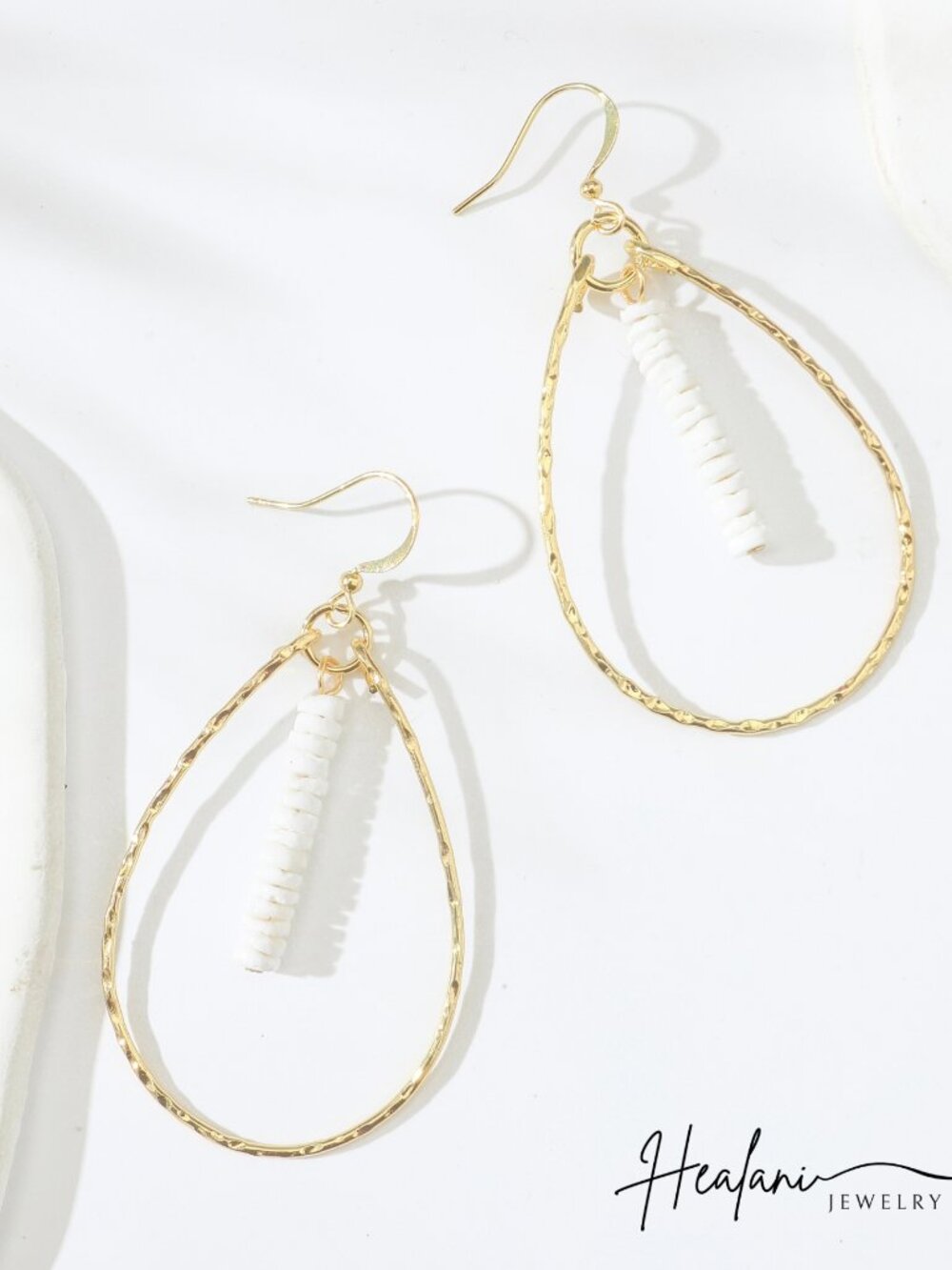 Puka Shell Dangle Teardrop Earrings
